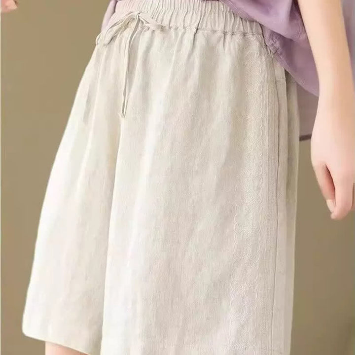 Buddha Stones 夏物カジュアル ドローストリング付き無地レディースショートパンツ（ポケット付き） - image 23