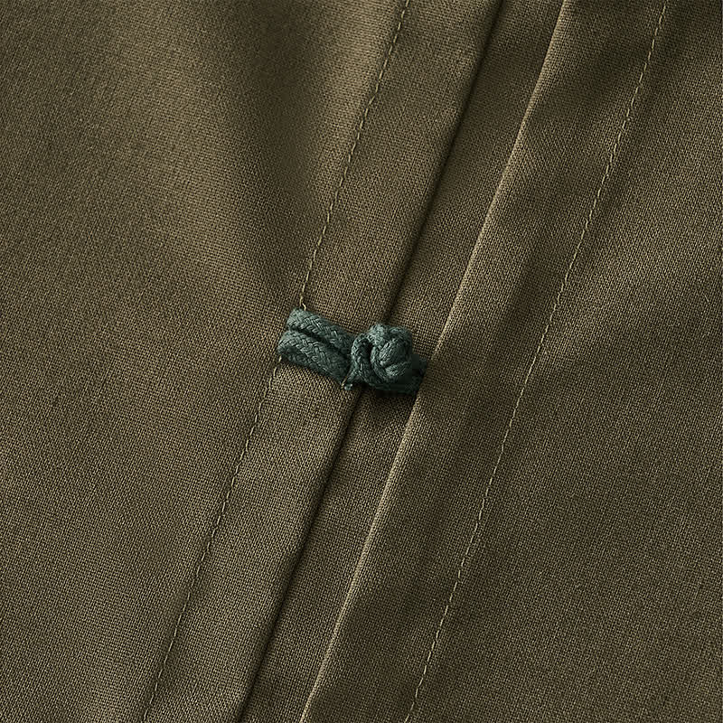 Buddha Stones 春夏向け唐草風カジュアルカエルボタン無地メンズ長袖シャツ - image 16