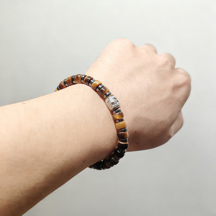 Buddha Stones 天然タイガーアイ アンティークシルバー ライオン 自信ビーズブレスレット - image 11