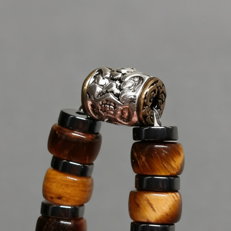 Buddha Stones 天然タイガーアイ アンティークシルバー ライオン 自信ビーズブレスレット - image 13