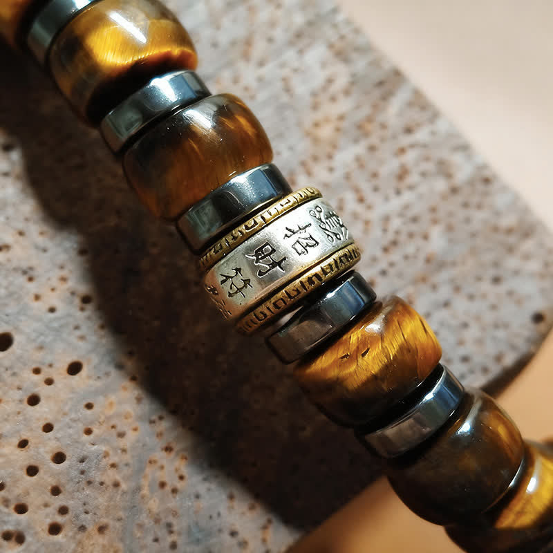 Buddha Stones 天然タイガーアイ アンティークシルバー ライオン 自信ビーズブレスレット - image 15