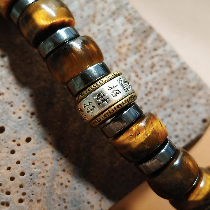 Buddha Stones 天然タイガーアイ アンティークシルバー ライオン 自信ビーズブレスレット - image 15