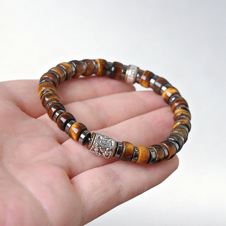 Buddha Stones 天然タイガーアイ アンティークシルバー ライオン 自信ビーズブレスレット - image 9
