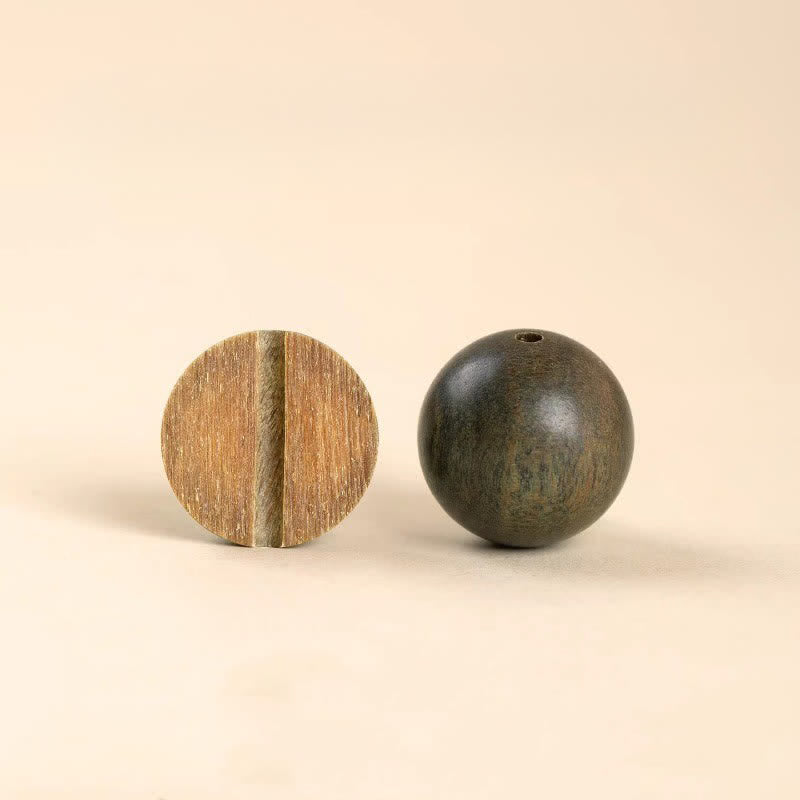 Buddha Stones グリーンサンダルウッド セレニティ ジェイド アクセント バレルビーズ ブレスレット - image 10