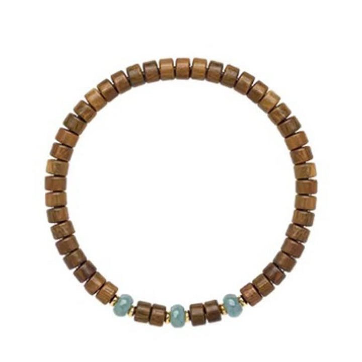 Buddha Stones グリーンサンダルウッド セレニティ ジェイド アクセント バレルビーズ ブレスレット - image 8