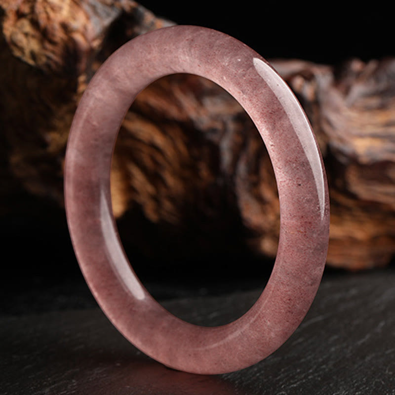 Buddha Stones天然ストロベリークォーツ ラブヒーリングブレスレット バングル - image 3