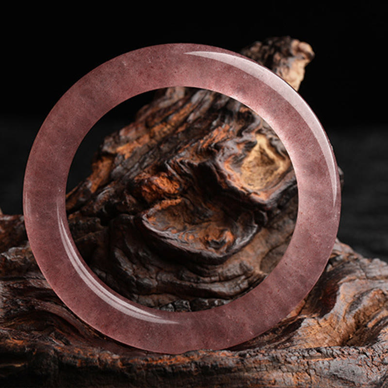 Buddha Stones天然ストロベリークォーツ ラブヒーリングブレスレット バングル - image 4