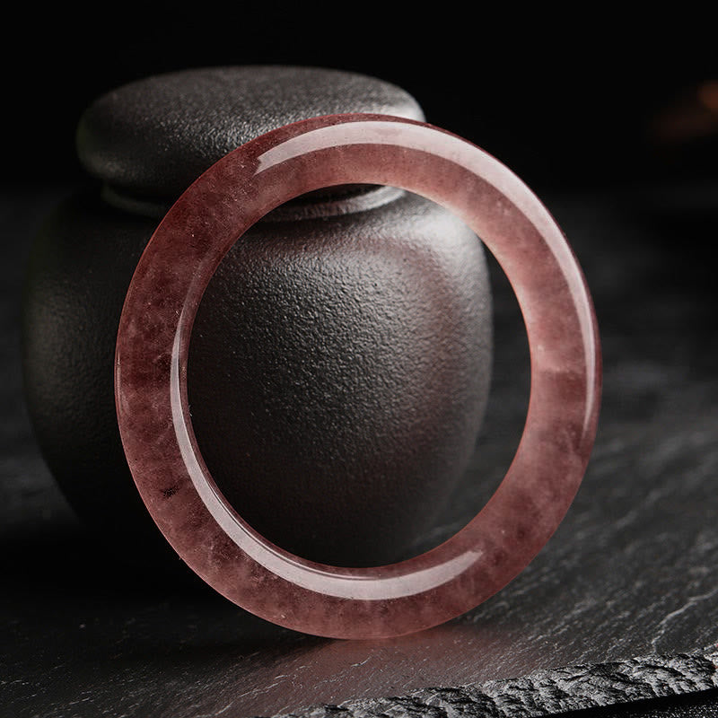 Buddha Stones天然ストロベリークォーツ ラブヒーリングブレスレット バングル - 60mm - image 0