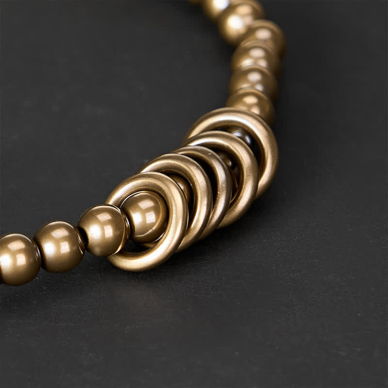 Buddha Stones 4mm小粒ビーズ真鍮ヒーリングブレスレット - image 3
