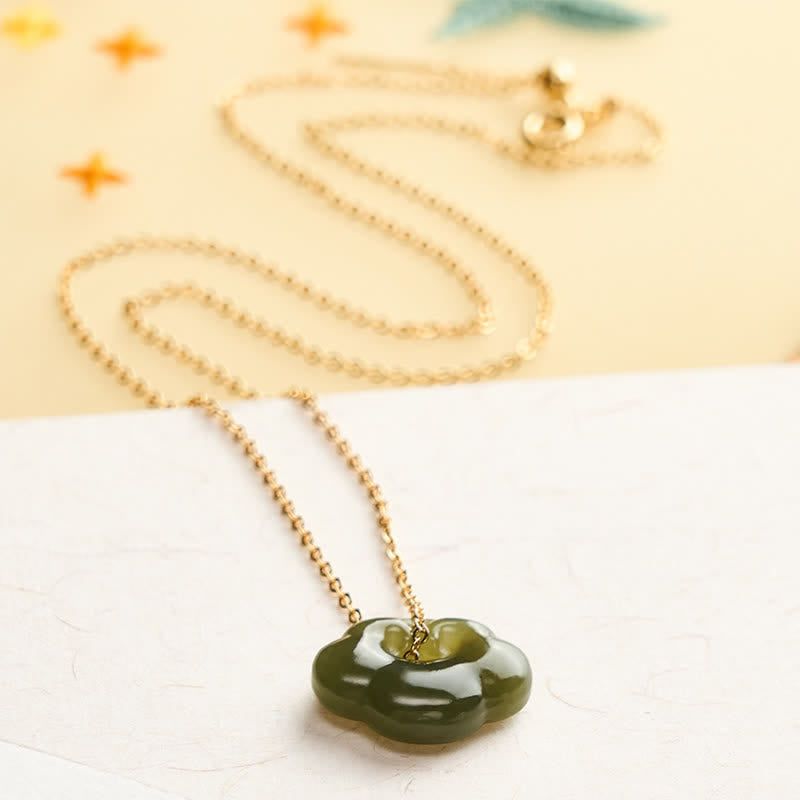Buddha Stones 翡翠の縁起の良い雲のロック幸運ヴィンテージペンダントネックレス - image 2