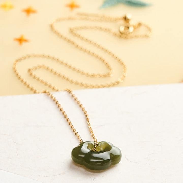 Buddha Stones 翡翠の縁起の良い雲のロック幸運ヴィンテージペンダントネックレス - image 2