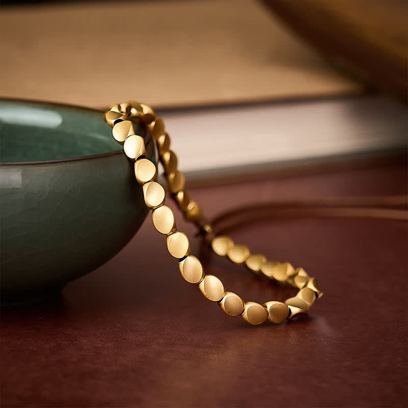 Buddha Stones 銅製不規則形状ビーズバランスストリングブレスレット - image 3