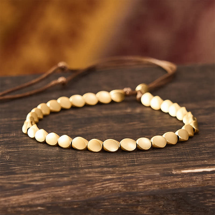 Buddha Stones 銅製不規則形状ビーズバランスストリングブレスレット - 7.9インチ（20cm） - image 0