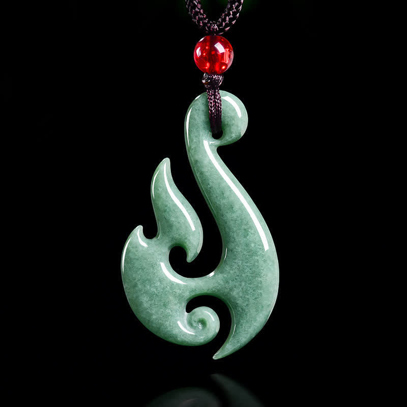 Buddha Stones 天然翡翠の螺旋模様の豊穣ペンダントネックレス - image 2