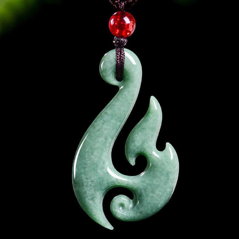 Buddha Stones 天然翡翠の螺旋模様の豊穣ペンダントネックレス - image 3