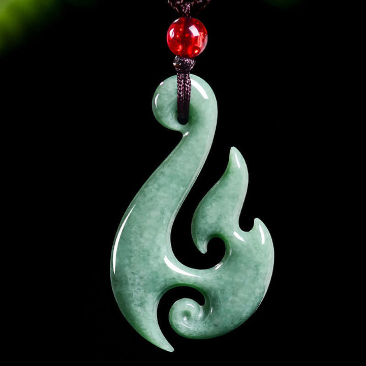 Buddha Stones 天然翡翠の螺旋模様の豊穣ペンダントネックレス - image 3