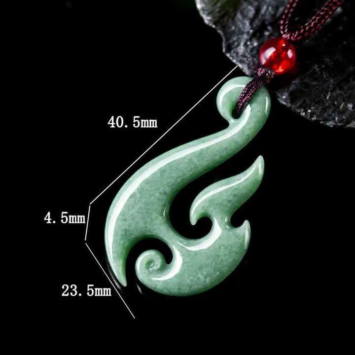 Buddha Stones 天然翡翠の螺旋模様の豊穣ペンダントネックレス - image 7