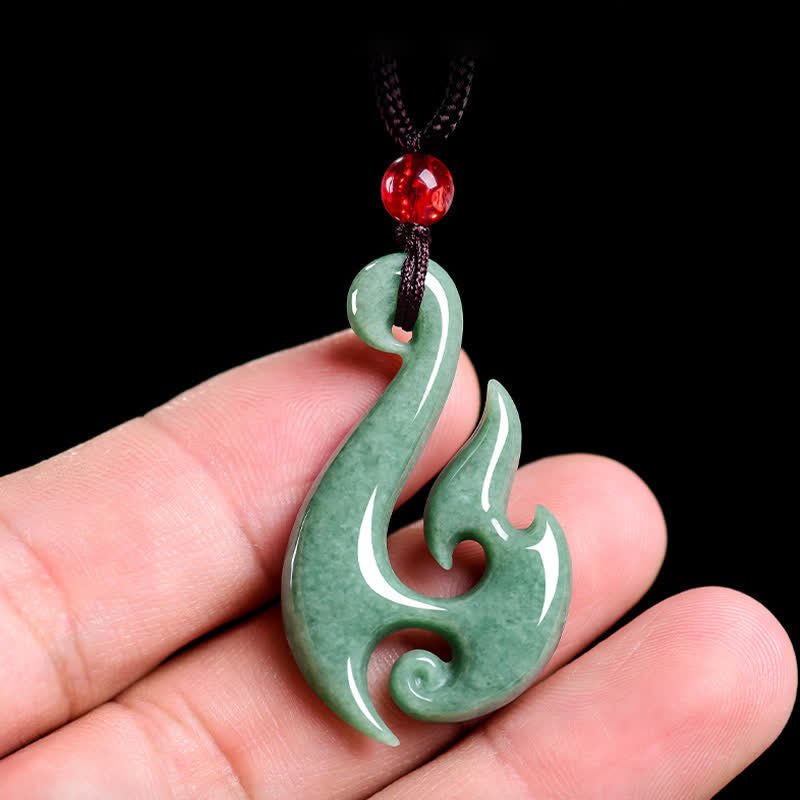 Buddha Stones 天然翡翠の螺旋模様の豊穣ペンダントネックレス - image 4