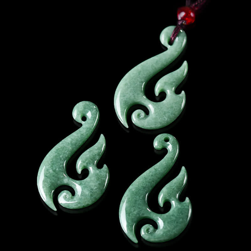 Buddha Stones 天然翡翠の螺旋模様の豊穣ペンダントネックレス - image 6
