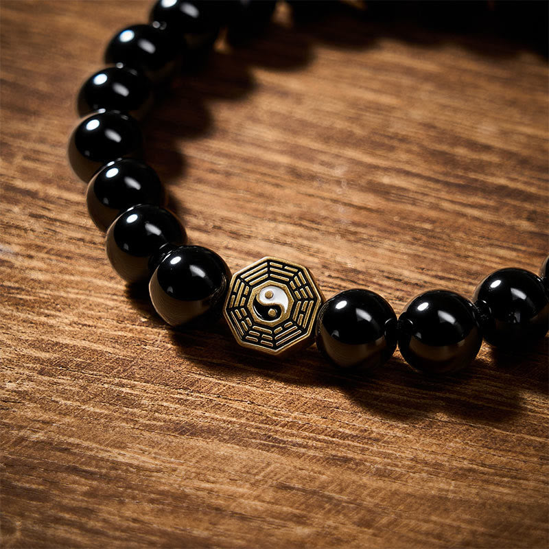 Buddha Stones ブラックオニキス八卦バランスチャームビーズブレスレット - image 10