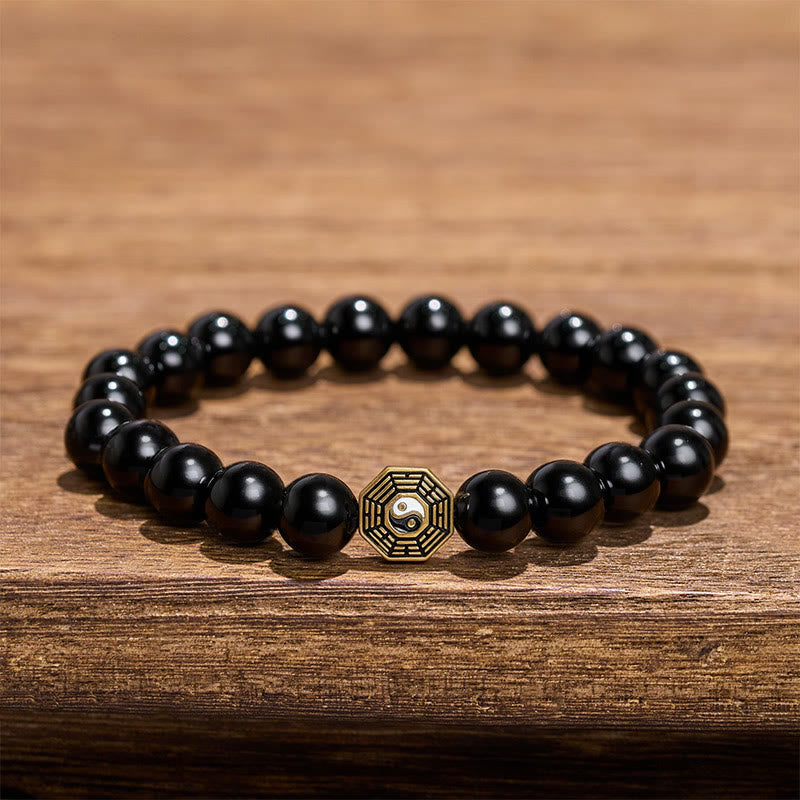Buddha Stones ブラックオニキス八卦バランスチャームビーズブレスレット - image 2