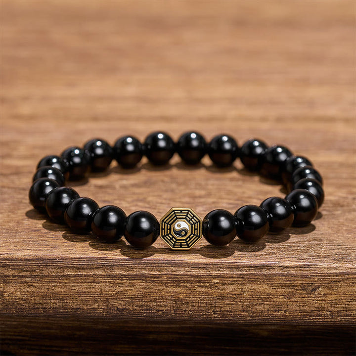 Buddha Stones ブラックオニキス八卦バランスチャームビーズブレスレット - image 2