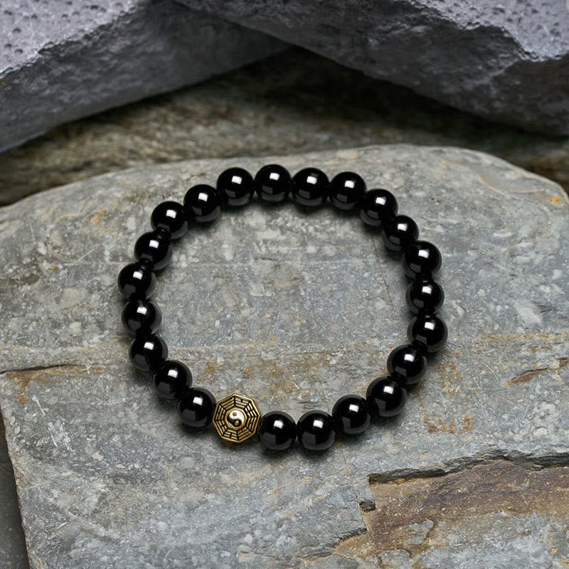 Buddha Stones ブラックオニキス八卦バランスチャームビーズブレスレット - image 4
