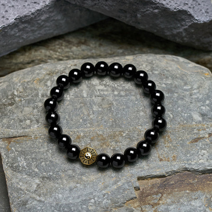Buddha Stones ブラックオニキス八卦バランスチャームビーズブレスレット - image 4