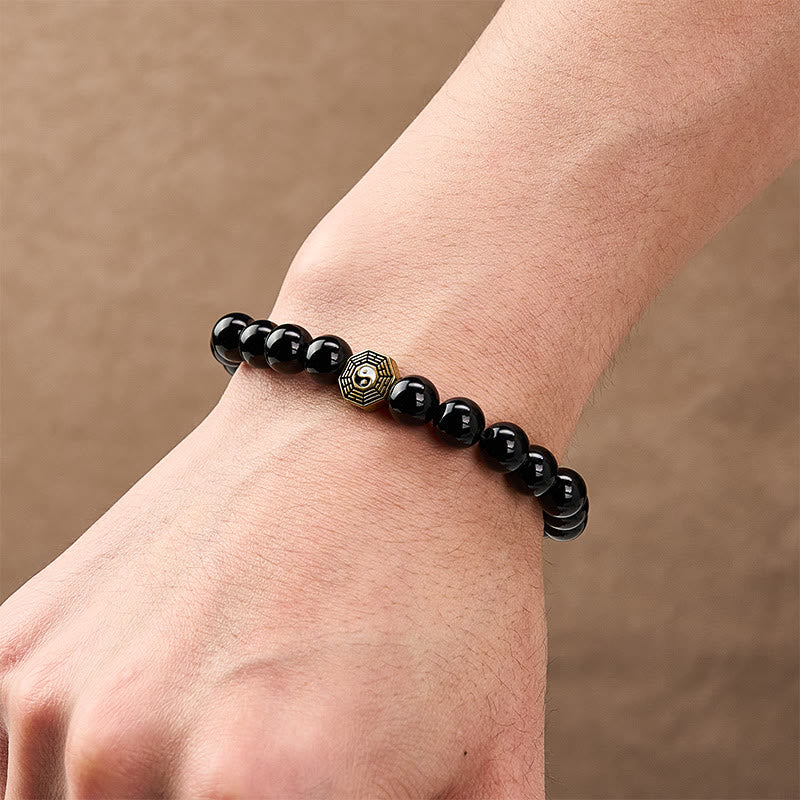 Buddha Stones ブラックオニキス八卦バランスチャームビーズブレスレット - image 9