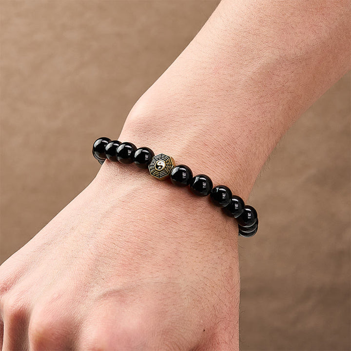Buddha Stones ブラックオニキス八卦バランスチャームビーズブレスレット - image 9