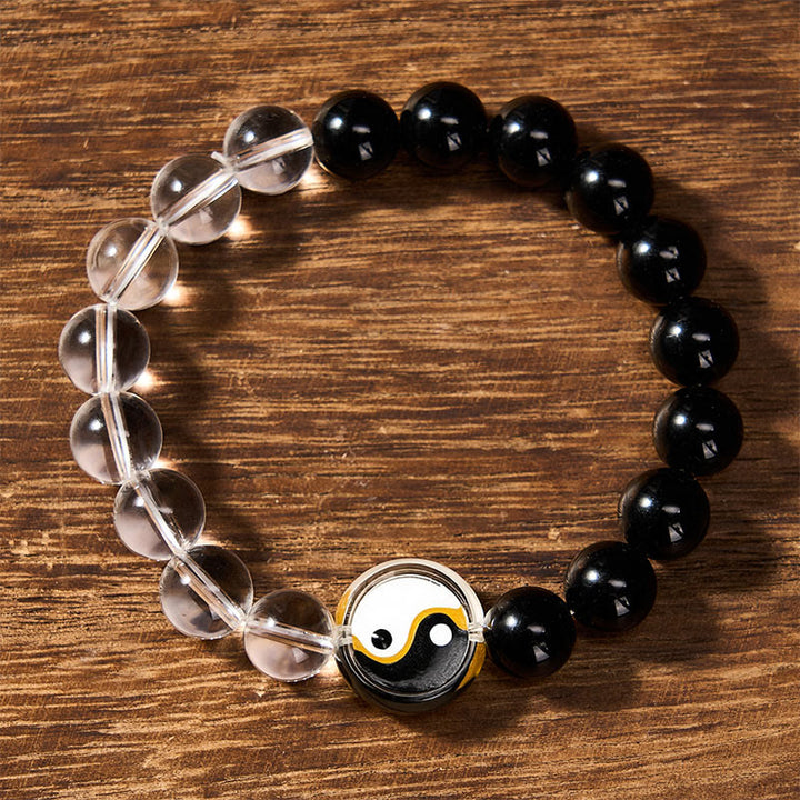 Buddha Stones Liuli ガラスビーズ陰陽バランス 両面ラウンドビーズブレスレット - image 2
