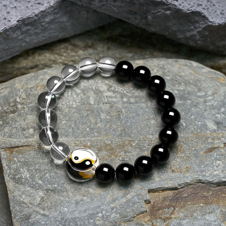 Buddha Stones Liuli ガラスビーズ陰陽バランス 両面ラウンドビーズブレスレット - image 3