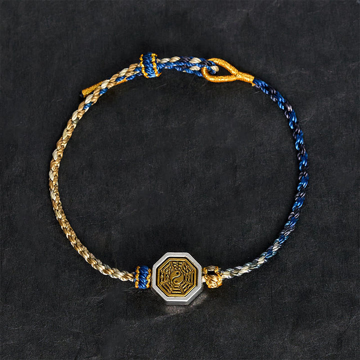 Buddha Stones 手織り八卦八角形スペーサーバランスストリング幸運調節可能編み込みコードブレスレット - image 4