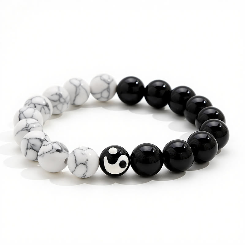 Buddha Stones Liuli ガラスビーズ陰陽バランス ラウンドビーズブレスレット - image 2
