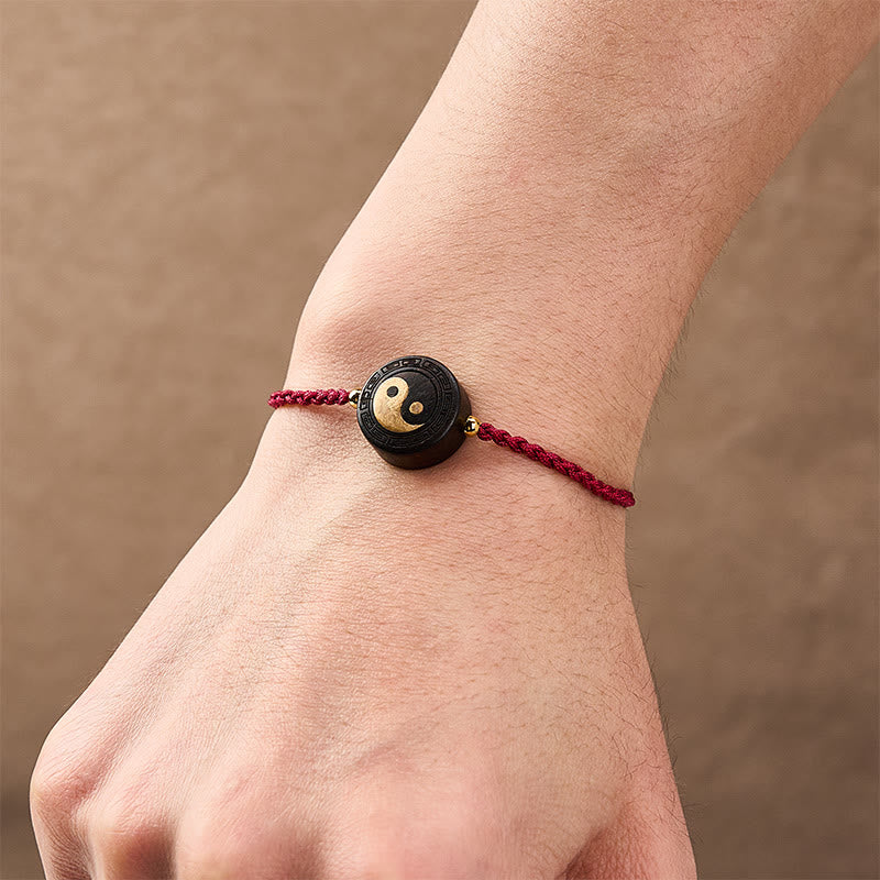 Buddha Stones 黒檀グラウンディング赤紐ブレスレット - image 5