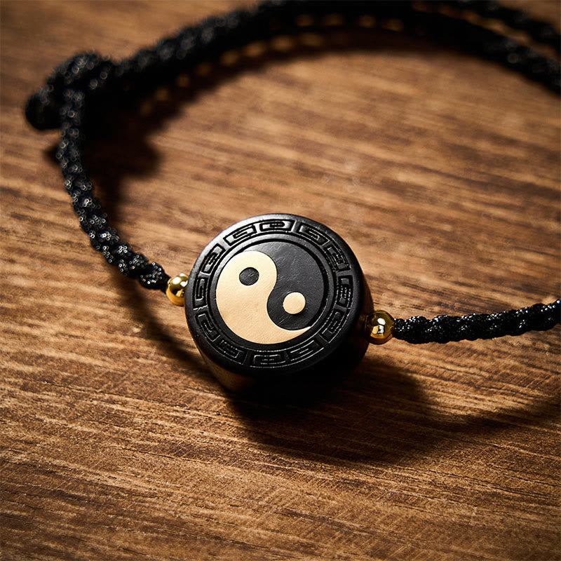 Buddha Stones 黒檀グラウンディング赤紐ブレスレット - image 14