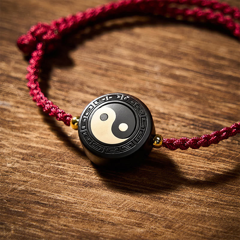 Buddha Stones 黒檀グラウンディング赤紐ブレスレット - image 4