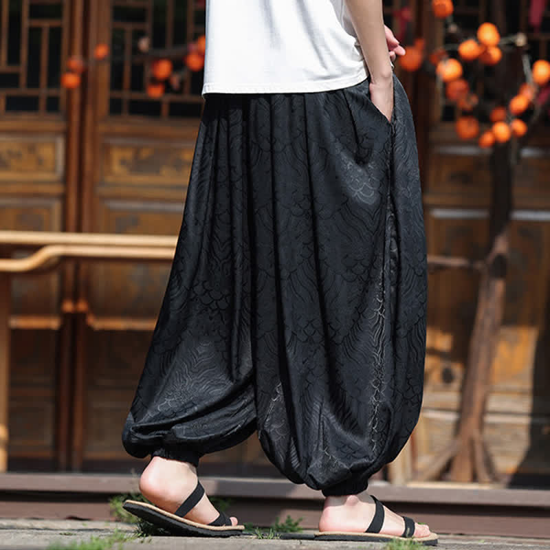 Buddha Stones 夏物カジュアルボヘミアン抽象柄アンクルパンツ メンズハーレムパンツ - image 12