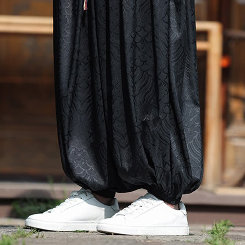 Buddha Stones 夏物カジュアルボヘミアン抽象柄アンクルパンツ メンズハーレムパンツ - image 20