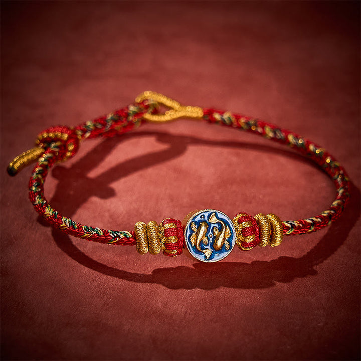 Buddha Stones 手織り糸 ダブルゴールデン鯉強度ロープブレスレット - image 15