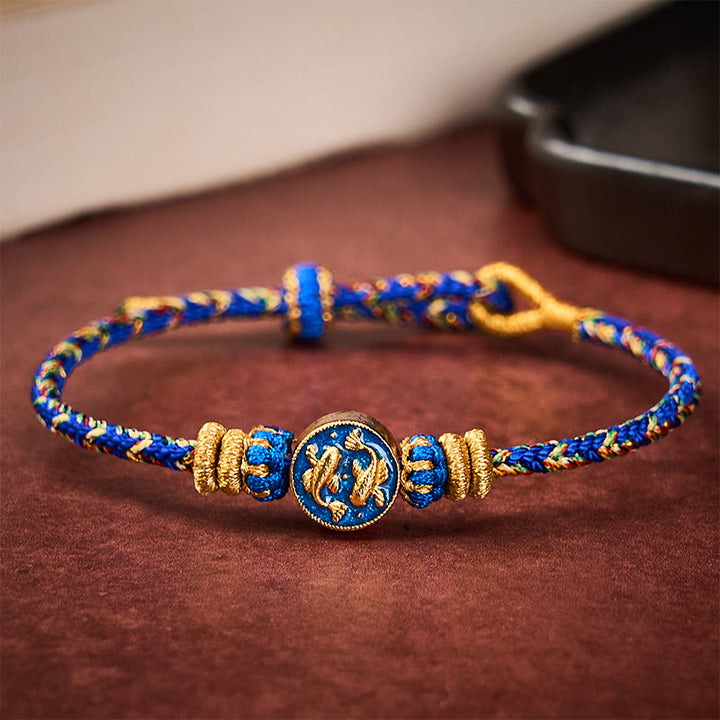 Buddha Stones 手織り糸 ダブルゴールデン鯉強度ロープブレスレット - image 13