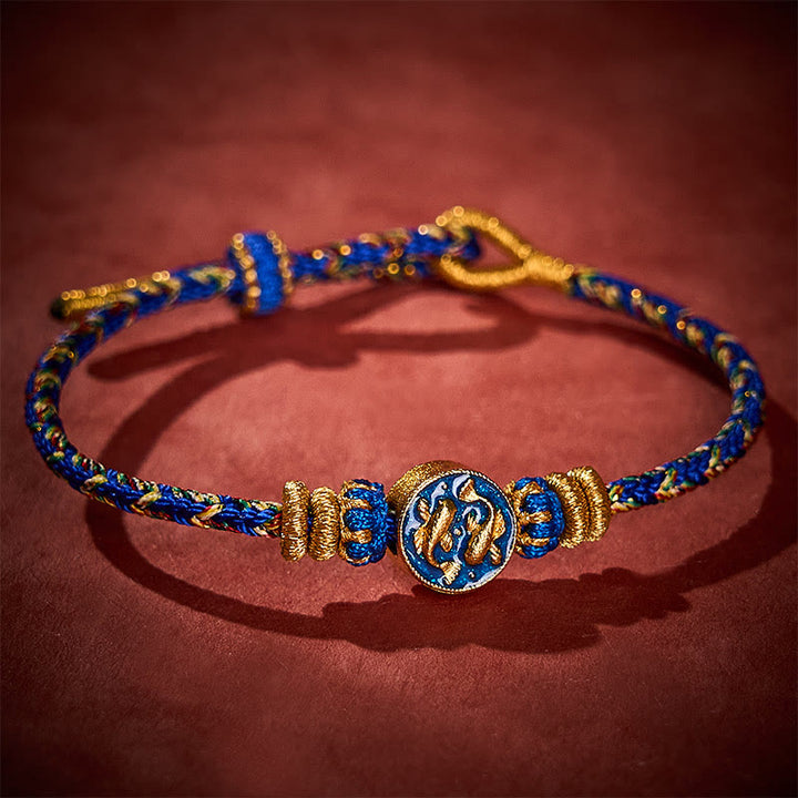 Buddha Stones 手織り糸 ダブルゴールデン鯉強度ロープブレスレット - image 2