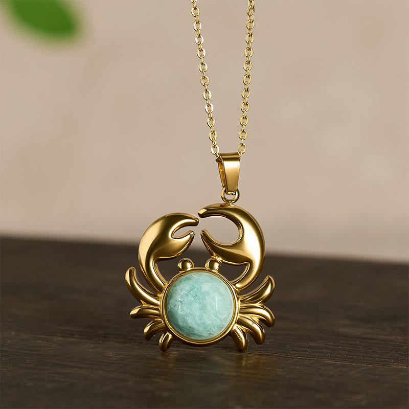 Buddha Stones 金メッキのアメジスト製カニモチーフのインナーピースネックレス - image 16