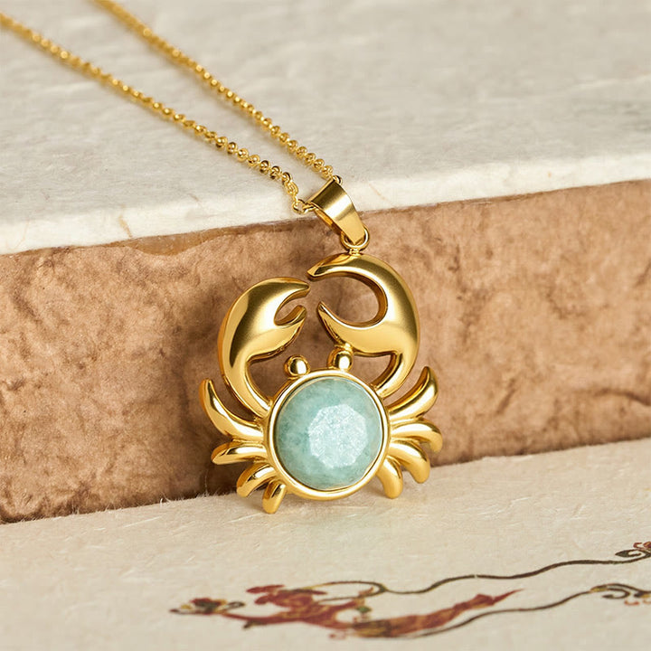 Buddha Stones 金メッキのアメジスト製カニモチーフのインナーピースネックレス - image 15