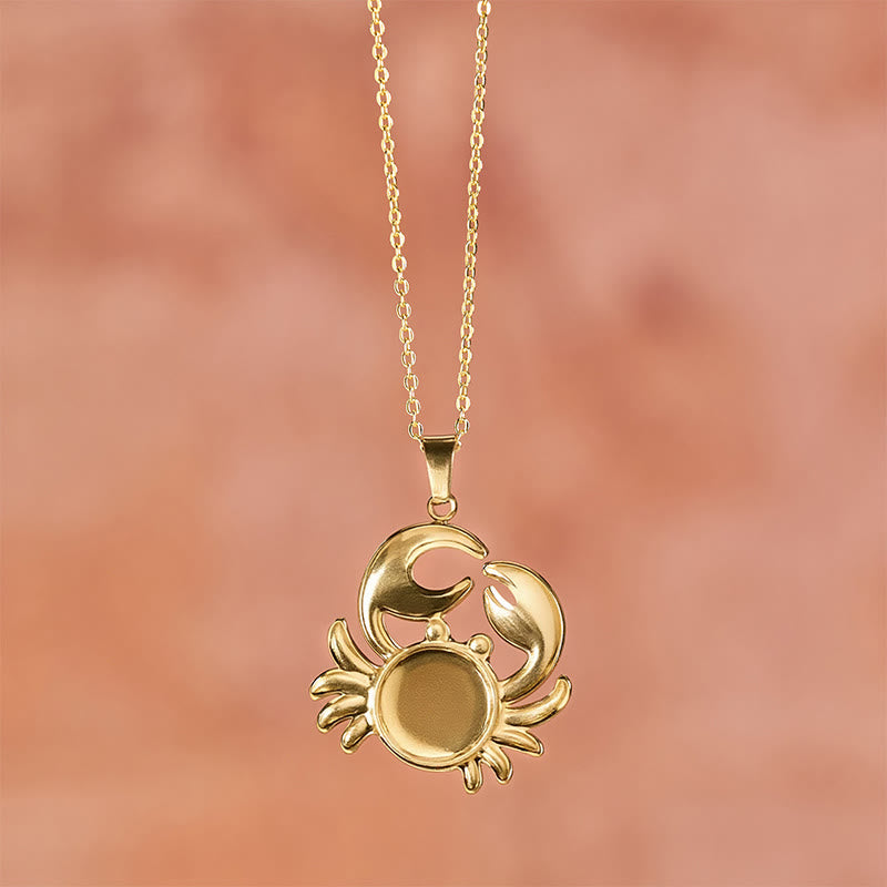 Buddha Stones 金メッキのアメジスト製カニモチーフのインナーピースネックレス - image 18