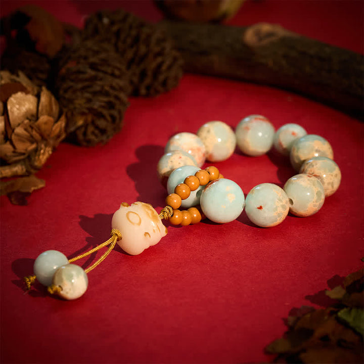 Buddha Stones 寿山石炭焼き猫幸運触覚瞑想ビーズ装飾品 - image 8