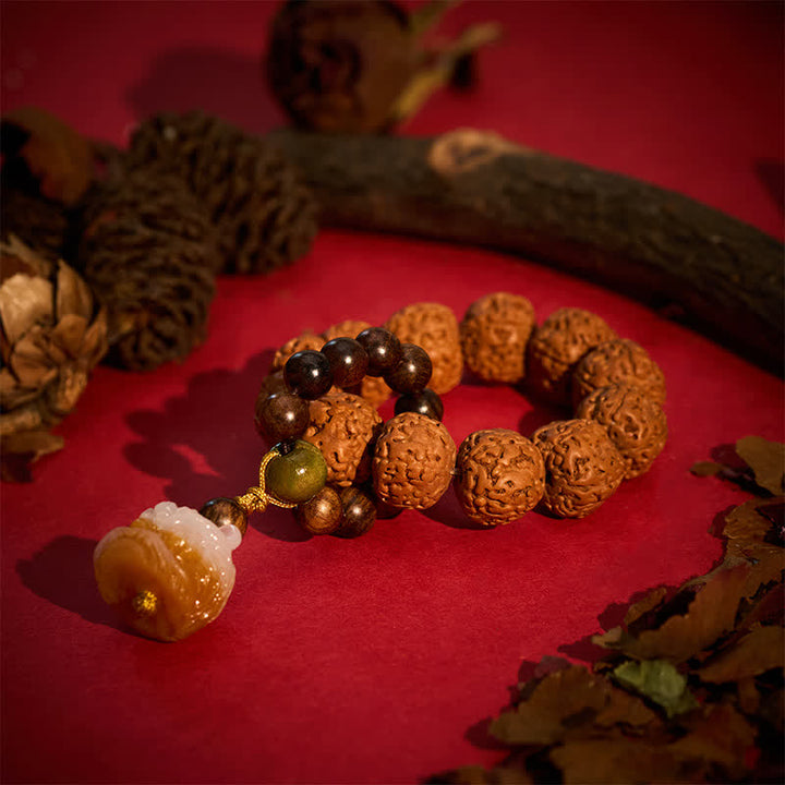 Buddha Stones 金剛種子炭焼き菩薩ペンダント強さ触覚瞑想ビーズ装飾 - image 2