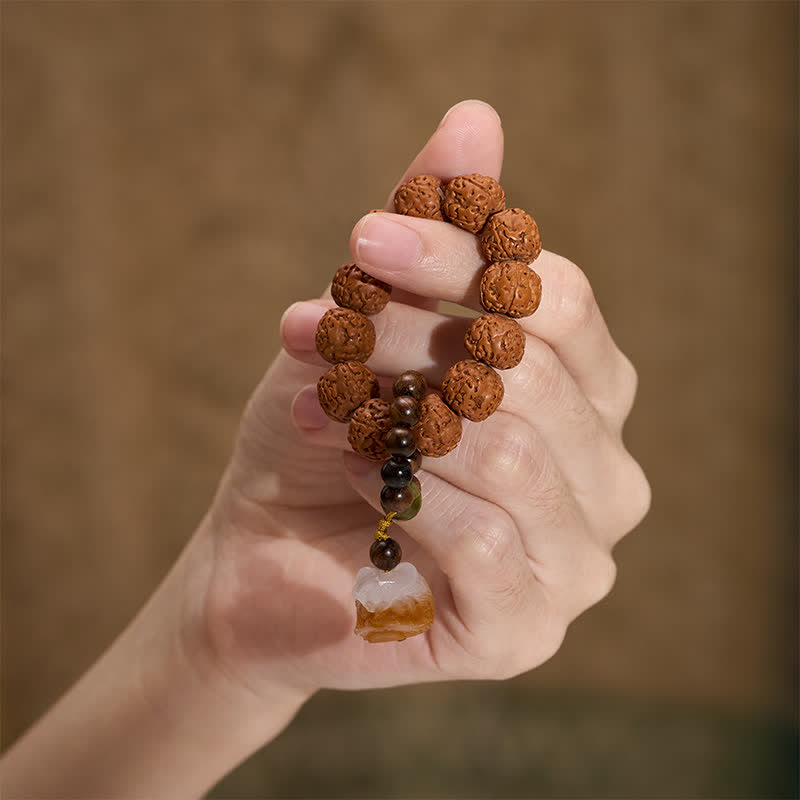 Buddha Stones 金剛種子炭焼き菩薩ペンダント強さ触覚瞑想ビーズ装飾 - image 3