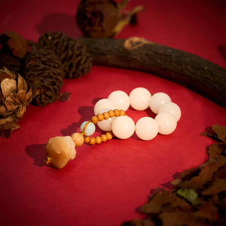 Buddha Stones 金剛種子炭焼き菩薩ペンダント強さ触覚瞑想ビーズ装飾 - image 8