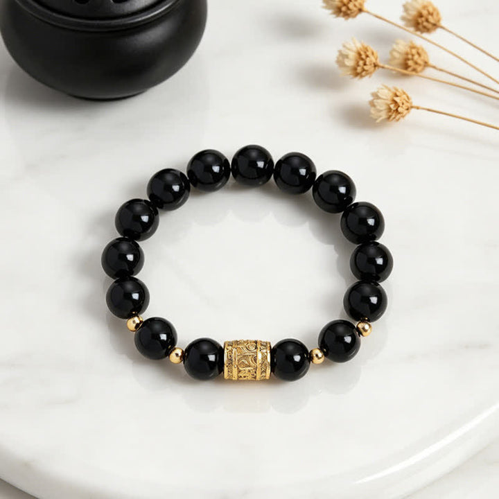 Buddha Stones タイガーアイ・ブラックオブシディアン勇気のビーズブレスレット - image 12